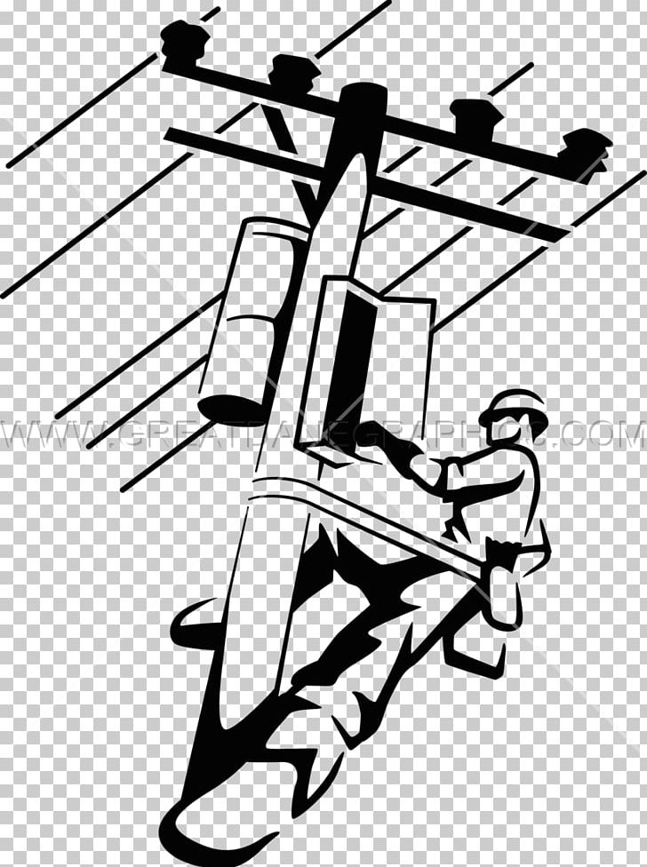 Lineworker Electricity Drawing PNG, Clipart, Angle, Art, Artwork, Black, Black And White Free PNG Download
