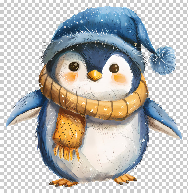 Penguin - Cute Penguin In Winter Clothes PNG