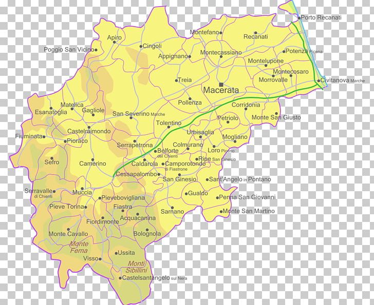Macerata Province Of Fermo Montefano Map Provinces Of Italy PNG, Clipart, Area, Ecoregion, Italy, Land Lot, Macerata Free PNG Download