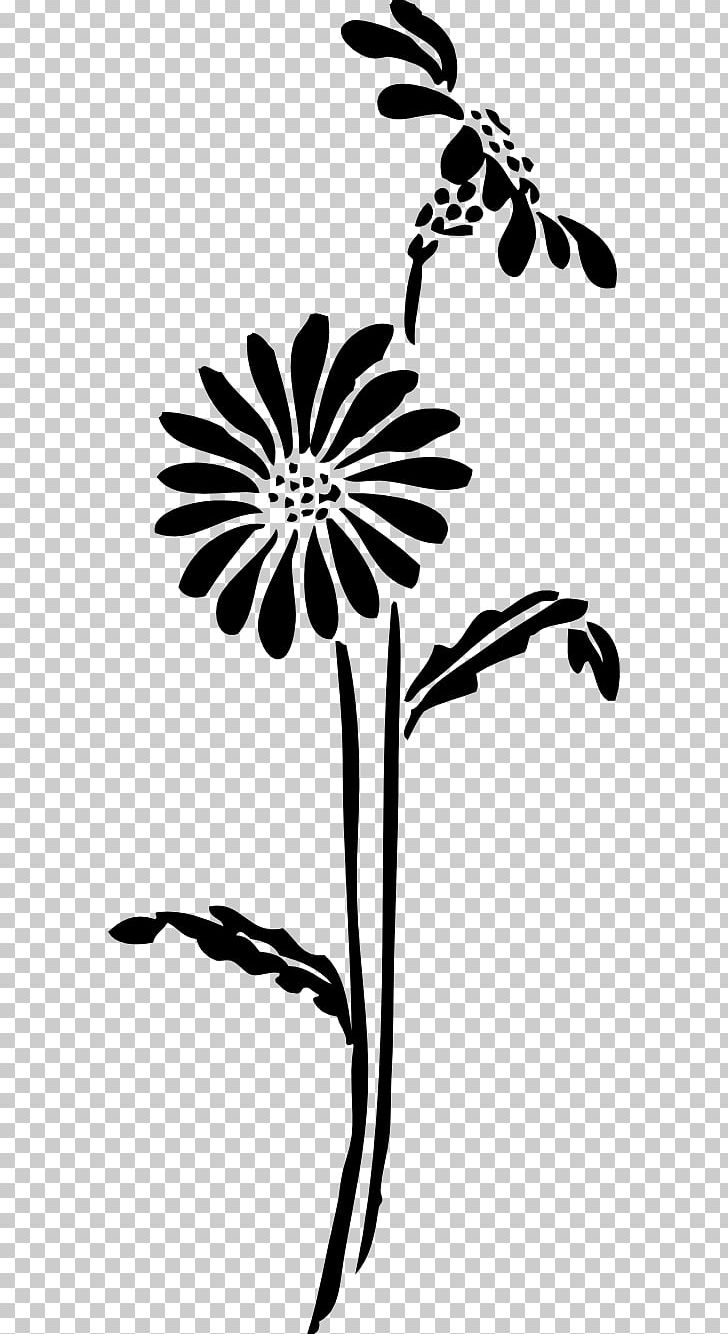 Flower Silhouette PNG, Clipart, Art, Black, Black And White, Branch, Common Daisy Free PNG Download