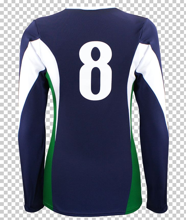 T-shirt Sleeve Sports Fan Jersey Volleyball PNG, Clipart, Active Shirt, Clothing, Electric Blue, Jersey, Long Sleeved T Shirt Free PNG Download