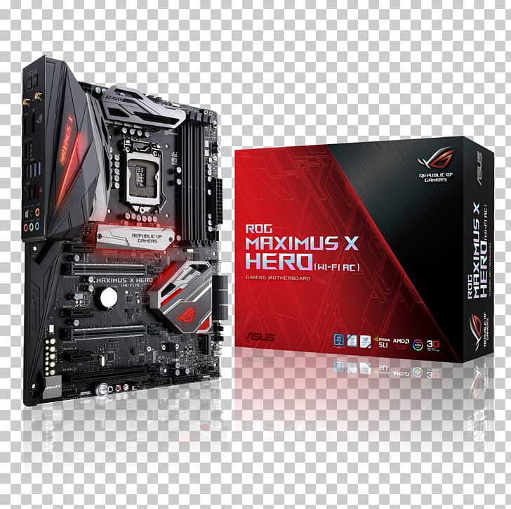 Intel LGA 1151 Motherboard ATX IEEE 802.11ac PNG, Clipart, Asus, Asus Rog Maximus X Hero, Brand, Coffee Lake, Computer Accessory Free PNG Download