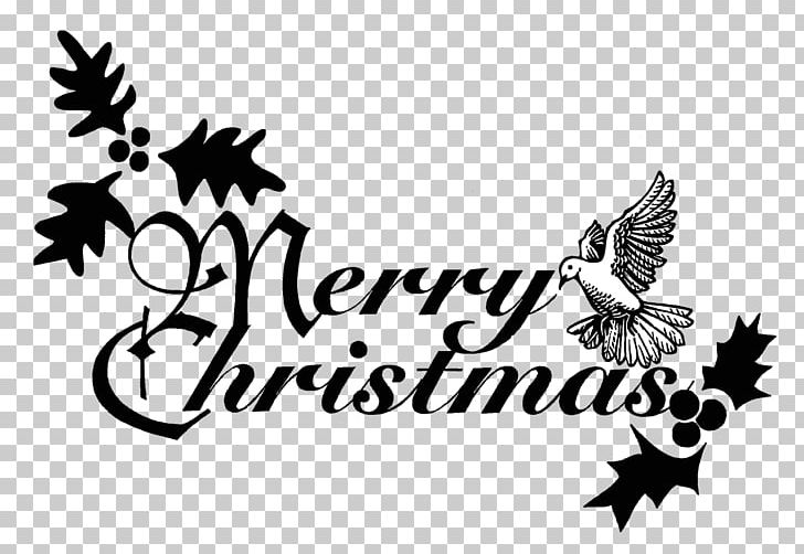 Christmas Religion Black And White PNG, Clipart, Beak, Bird, Branch, Computer Wallpaper, Flower Free PNG Download