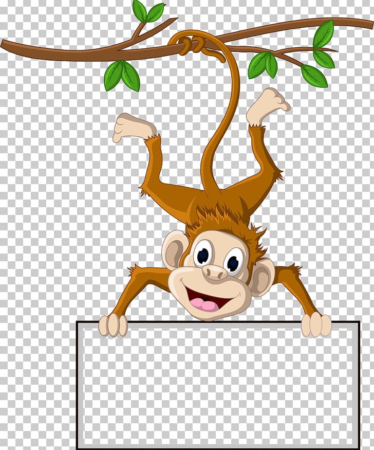 Monkey Cartoon PNG, Clipart, Animal Figure, Animals, Antler, Art, Branch Free PNG Download