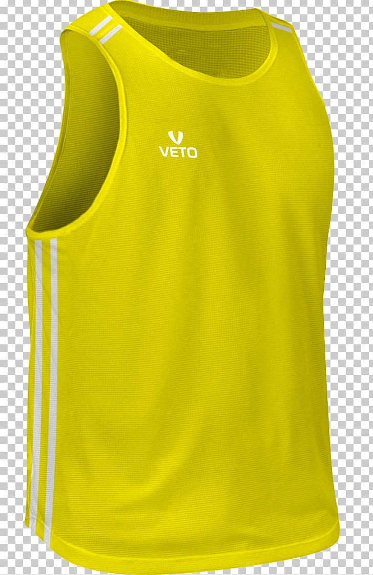 T-shirt Sleeveless Shirt Gilets Yellow White PNG, Clipart, Active Shirt, Active Tank, Clothing, Color, Gilets Free PNG Download