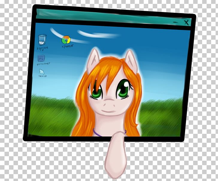 Horse Television Set Computer Monitors Desktop Character PNG, Clipart, Animals, Animated Cartoon, Cartoon, Character, Computer Free PNG Download