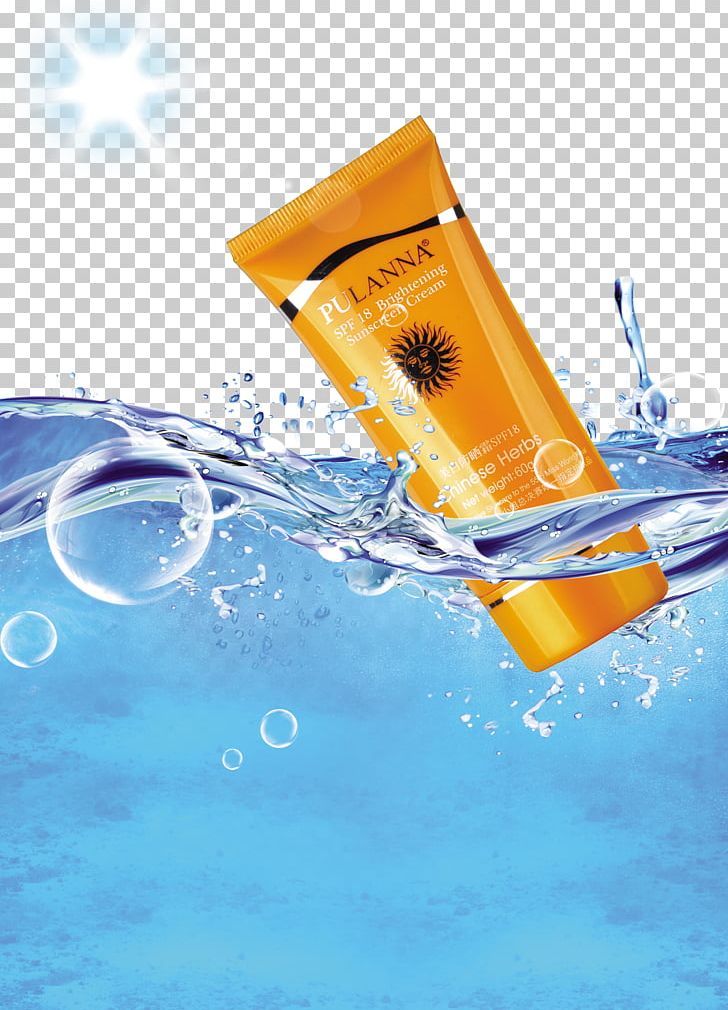 Sunscreen Cosmetics Poster Advertising PNG, Clipart, Advertising, Background, Blue, Computer Wallpaper, Coreldraw Free PNG Download