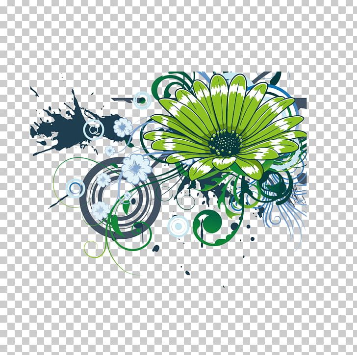 Green Flower Computer File PNG, Clipart, Circle, Computer Wallpaper, Designer, Download, Encapsulated Postscript Free PNG Download