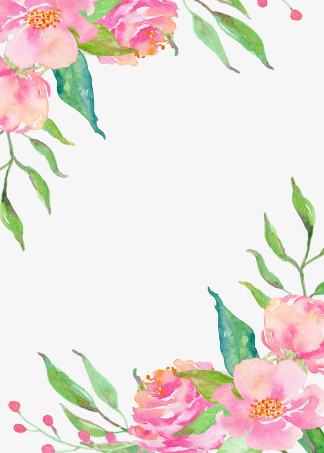 Pink Flower Borders PNG, Clipart, Border, Border Flowers, Branch, Cartoon, Color Free PNG Download