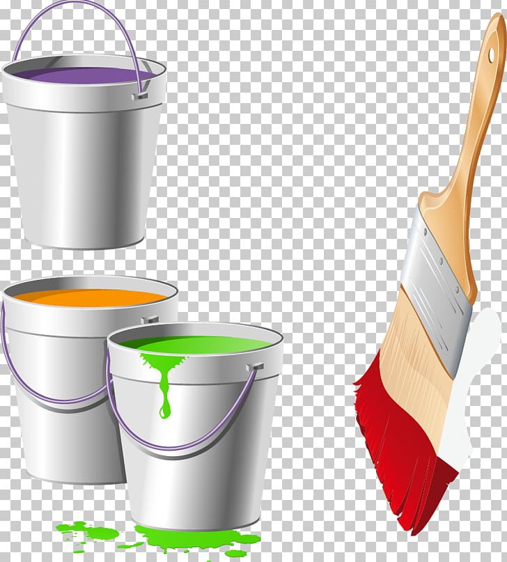 Paintbrush Bucket Color PNG, Clipart, Brush, Bucket, Bucket Vector, Coating, Colo Free PNG Download