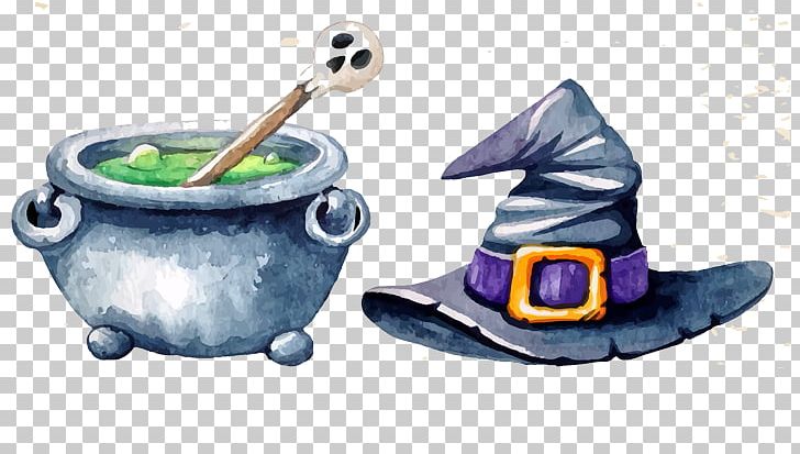 Halloween Watercolor Painting PNG, Clipart, Adobe Illustrator, Ceramic, Chef Hat, Christmas Hat, Cowboy Hat Free PNG Download