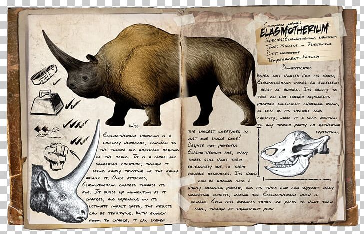 ARK: Survival Evolved Elasmotherium Carnotaurus Dinosaur Mammal PNG, Clipart, Carnotaurus, Cattle Like Mammal, Crunch, Dinosaur, Dossier Free PNG Download