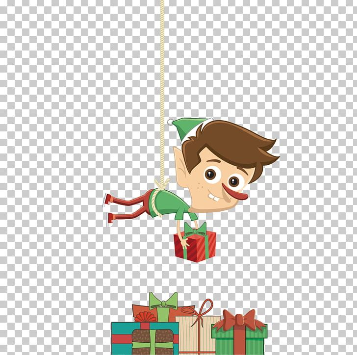 Christmas Elf Santa Claus Gift Illustration PNG, Clipart, Bow, Cartoon, Christmas, Christmas Decoration, Christmas Gifts Free PNG Download