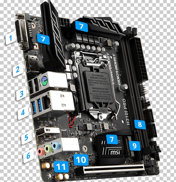 Intel LGA 1151 Mini-ITX Motherboard DisplayPort PNG, Clipart,  Free PNG Download