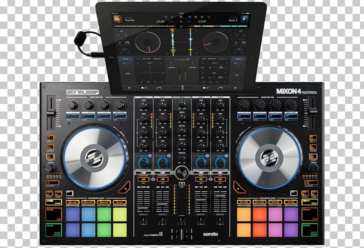Reloop Mixon-4 Djay DJ Controller Disc Jockey DJ Mixer PNG, Clipart, Audio, Audio Equipment, Audio Mixers, Audio Receiver, Cdj Free PNG Download