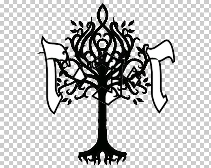 White Tree Of Gondor Black Line Art Pattern PNG, Clipart, Artwork, Award, Black, Black And White, Black M Free PNG Download