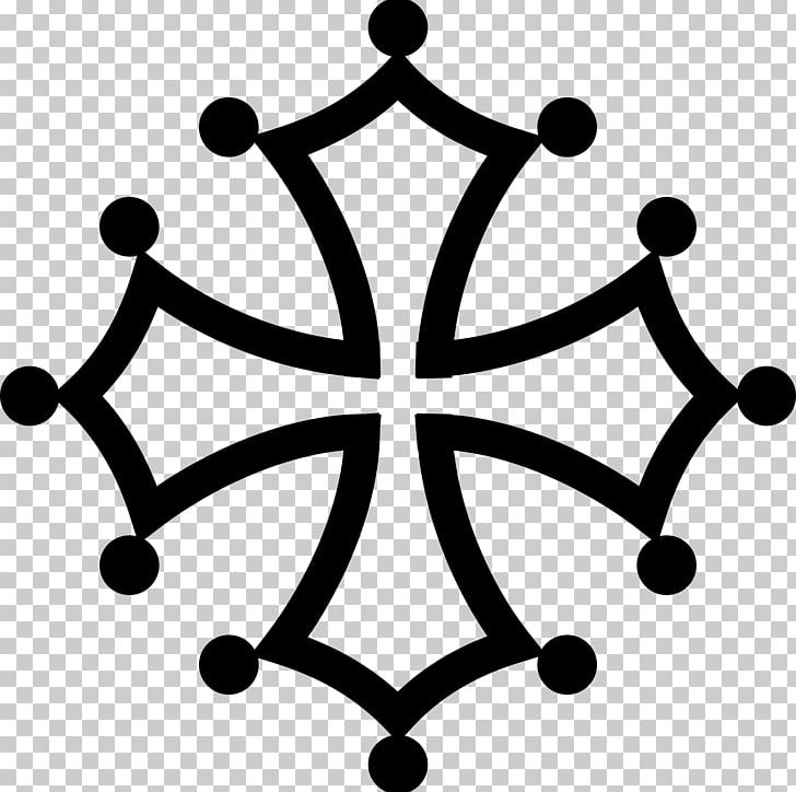 Occitania Languedoc-Roussillon-Midi-Pyrénées Occitan Cross Catharism PNG, Clipart, Artwork, Black And White, Body Jewelry, Christian Cross, Circle Free PNG Download