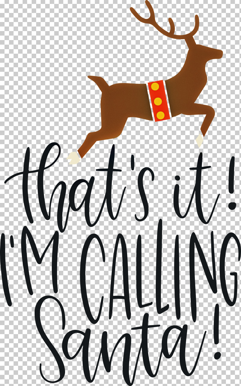 Calling Santa Santa Christmas PNG, Clipart, Biology, Calling Santa, Christmas, Deer, Line Free PNG Download