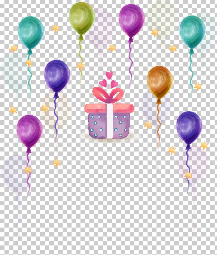 Gift Birthday Balloon Watercolor Painting PNG, Clipart, Balloon Cartoon, Cartoon, Color, Download, Drawing Free PNG Download