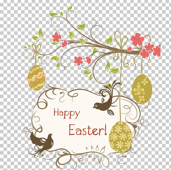 Easter Postcard Easter Egg Christmas Card PNG, Clipart, Border, Branch, Christmas Decoration, Easter Vector, Elements Vector Free PNG Download