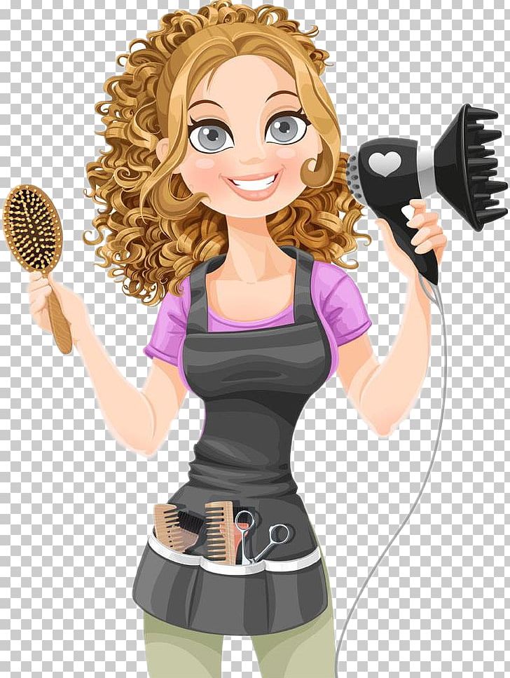 Comb Hairdresser Hair Dryer PNG, Clipart, Arm, Beauty Parlour, Brown Hair, Cartoon, Cosmetology Free PNG Download