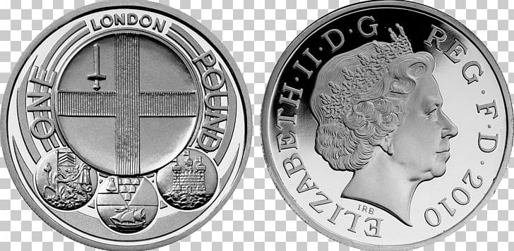 Dollar Coin One Pound Royal Mint Silver PNG, Clipart, Black And White, City, City Of London, Coin, Currency Free PNG Download
