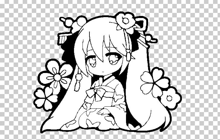 Colouring Pages Coloring Book Hatsune Miku Vocaloid PNG, Clipart, Adult, Arm, Black, Cartoon, Chibi Free PNG Download