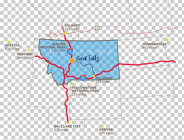 Great Falls Shelby Map Yosemite National Park Las Vegas PNG, Clipart, Allied Limo Sedan Service Calgary, Angle, Area, Diagram, Great Falls Free PNG Download