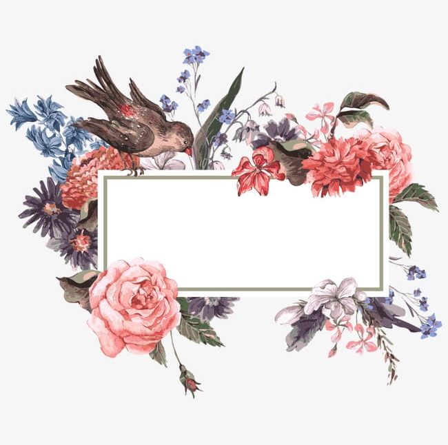 Watercolor Flowers And Border Frame PNG, Clipart, Flower Frame, Flowers And Bird, Flowers Border, Frame, Watercolor Border Free PNG Download