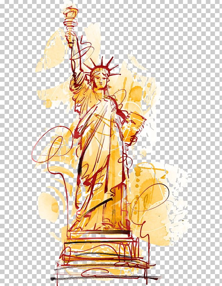 Statue Of Liberty Cartoon Illustration PNG, Clipart, Fashion Illustration, Fictional Character, Flower, Hand Drawn, Happy Birthday Vector Images Free PNG Download