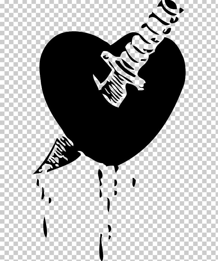 Knife Heart Stabbing PNG, Clipart, Art, Black, Black And White, Blood, Clip Art Free PNG Download