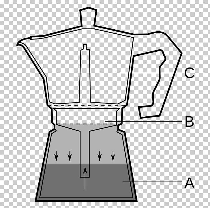 Coffee Espresso Tea Moka Pot Italian Cuisine PNG, Clipart, Angle, Arabica Coffee, Area, Black And White, Brewed Coffee Free PNG Download