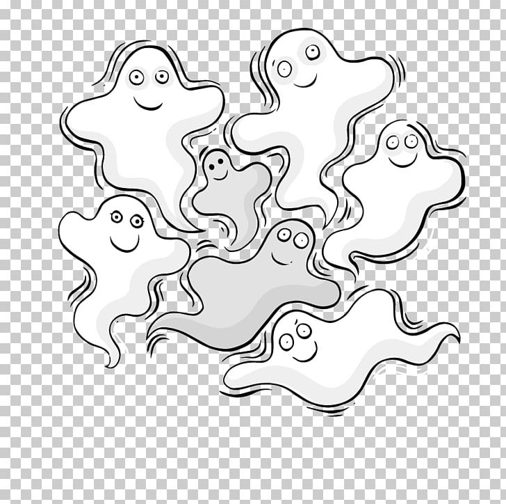 Ghost PNG, Clipart, Adobe Illustrator, Area, Art, Black And White, Encapsulated Postscript Free PNG Download