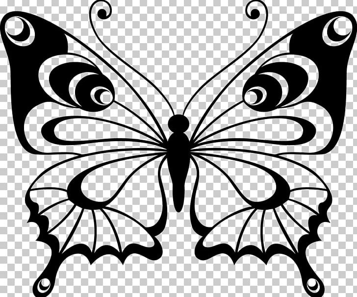 Butterfly Paper Drawing Stencil Pattern PNG, Clipart, Brush Footed Butterfly, Flower, Insects, Leaf, Monochrome Free PNG Download