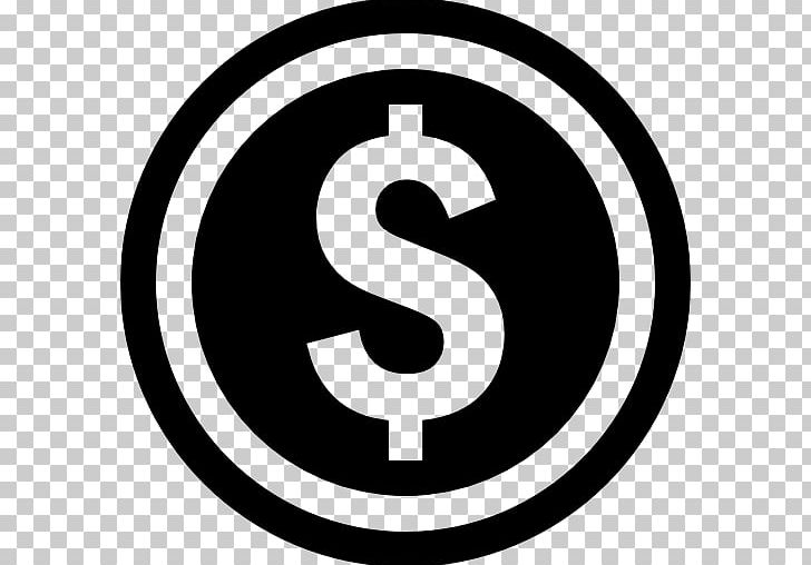 Dollar Coin Computer Icons PNG, Clipart, Area, Black And White, Brand, Circle, Coin Free PNG Download