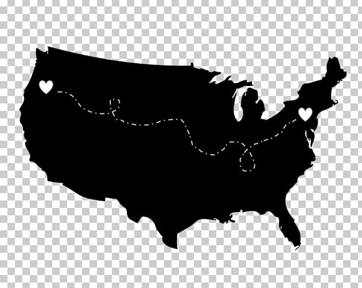 United States Silhouette PNG, Clipart, Black, Black And White, Cattle Like Mammal, Drawing, Map Free PNG Download