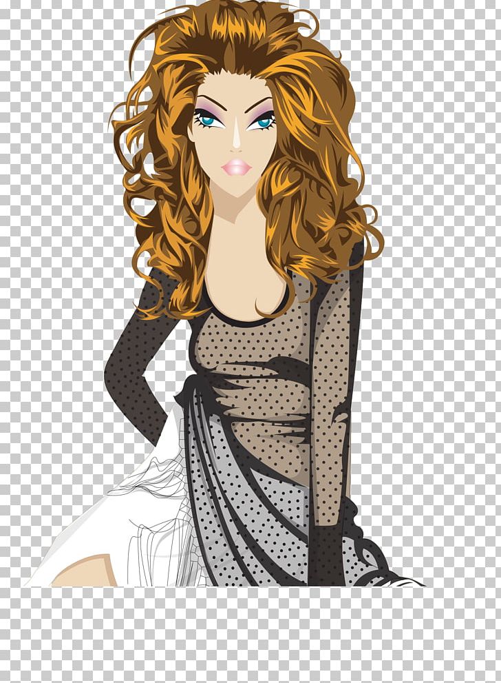 Bijin Hair Beauty PNG, Clipart, Curly Hair, Curly Vector, Fashion, Fashion Design, Fashion Illustration Free PNG Download