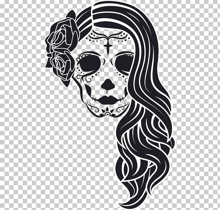La Calavera Catrina Decorative Arts Skull PNG, Clipart, Art, Black And White, Bone, Day Of The Dead, Decal Free PNG Download