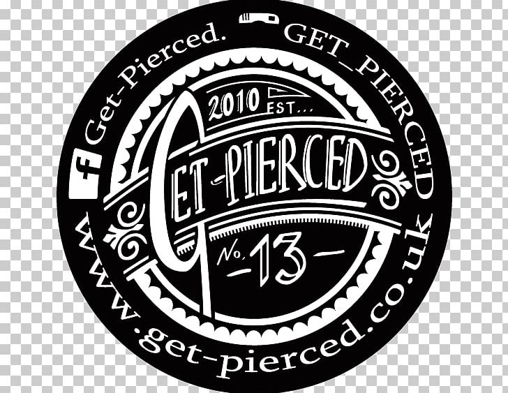 Get-Pierced Body Piercing Logo Tattoo Jewellery PNG, Clipart, Area, Badge, Black And White, Body Piercing, Brand Free PNG Download
