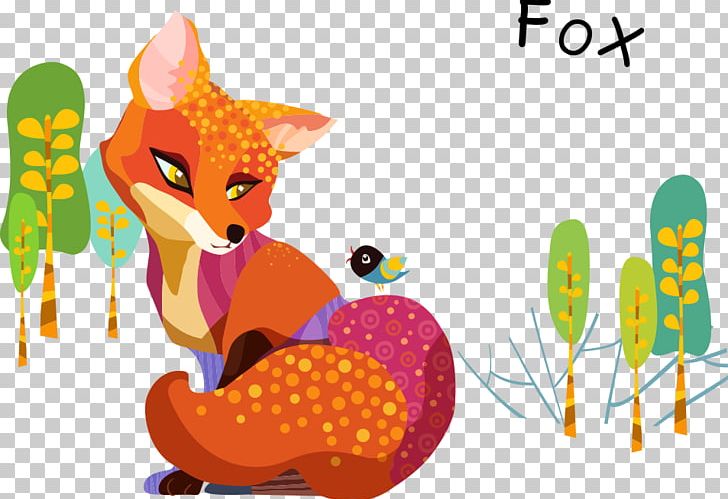 Cartoon Painting Fox Illustration PNG, Clipart, Animal, Animal Illustration, Animals, Carnivoran, Cartoon Animals Free PNG Download