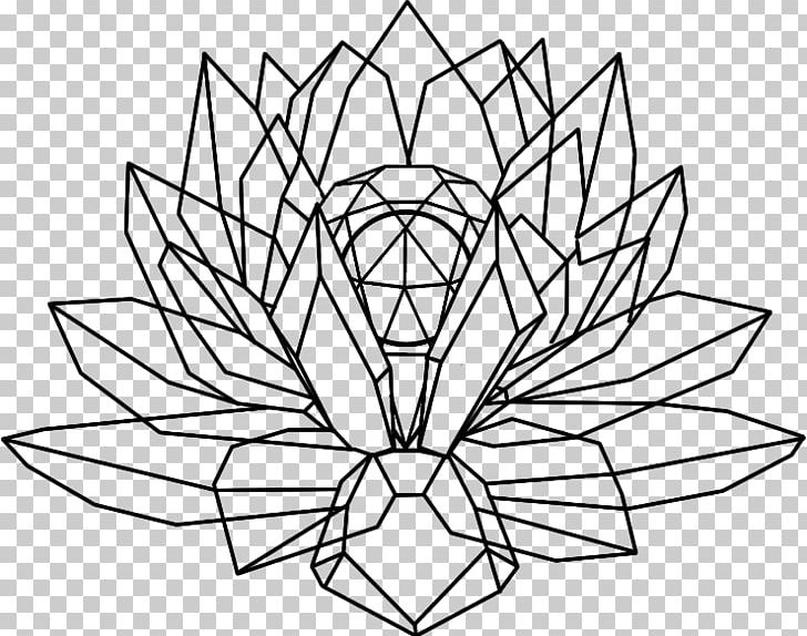 Nelumbo Nucifera Crystal Drawing Line Art PNG, Clipart, Angle, Artwork, Black And White, Cartoon, Circle Free PNG Download