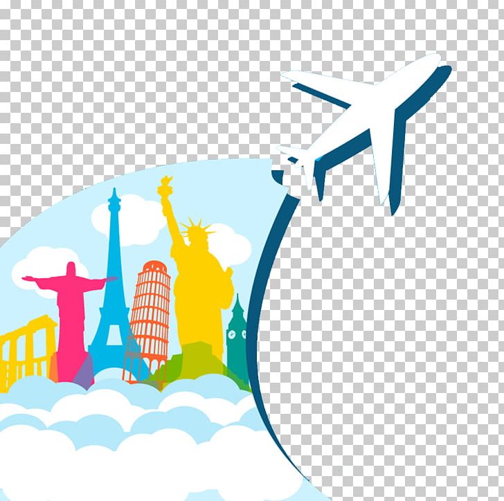 Air Travel Airplane Flight PNG, Clipart, Blue, Building, Computer Wallpaper, Creative Background, Eiffel Free PNG Download