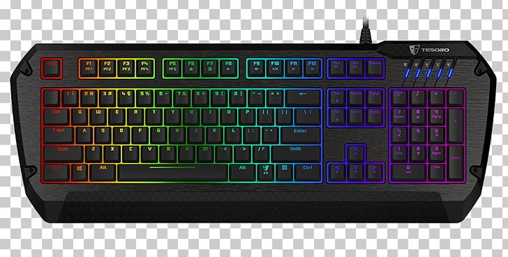 Computer Keyboard Tesoro Colada Saint G3NL Metallic Mechanical Gaming Keyboard Tesoro Lobera Spectrum CHERRY G80-3930L MX 6.0 Gaming Keypad PNG, Clipart, Blue, Cherry, Cherry G803930l Mx 60, Computer Keyboard, Display Device Free PNG Download