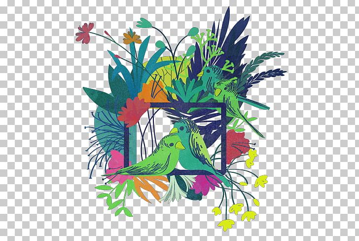 Floral Design Illustration Drawing PNG, Clipart, Art, Beak, Bird, Branch, Character Free PNG Download