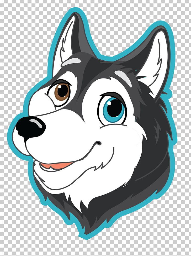 Droll Siberian Husky Head Clipart