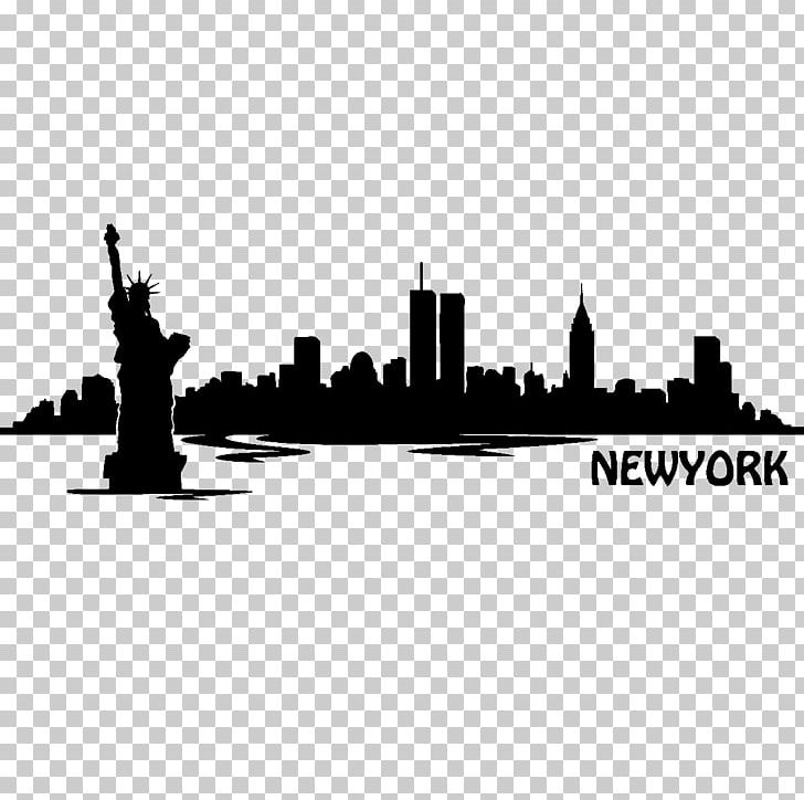 New York City Skyline Silhouette World Trade Center PNG, Clipart, Animals, Art, Black And White, City, Decal Free PNG Download