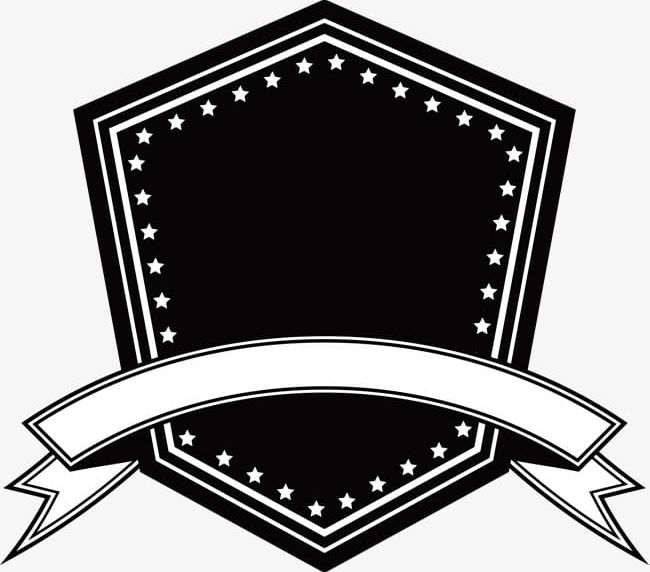 Black Badge And White Ribbon PNG, Clipart, Badge, Badge Clipart, Black, Black Badge, Black Clipart Free PNG Download