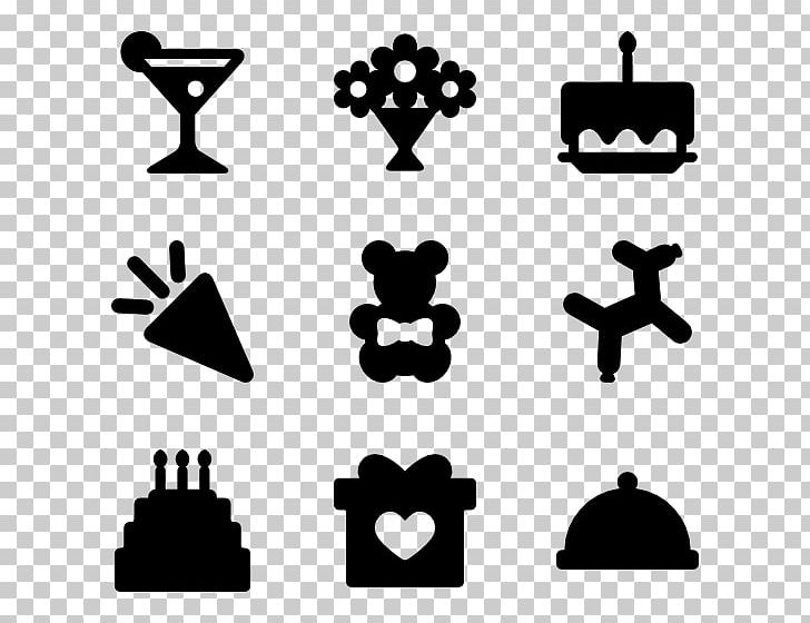 Computer Icons Birthday Encapsulated PostScript PNG, Clipart, Area, Balloon, Birthday, Black, Black And White Free PNG Download