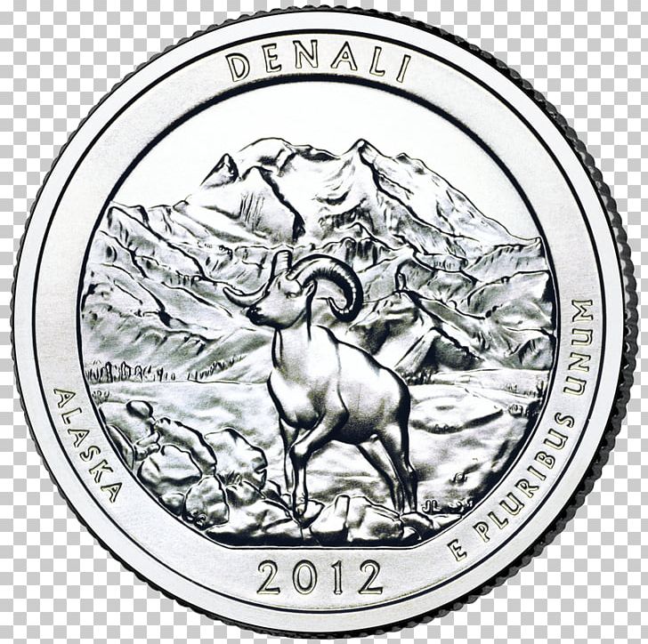 Denali Denver Mint Quarter Coin United States Mint PNG, Clipart, Fictional Character, Monochrome, Monochrome , Mythical Creature, National Park Free PNG Download