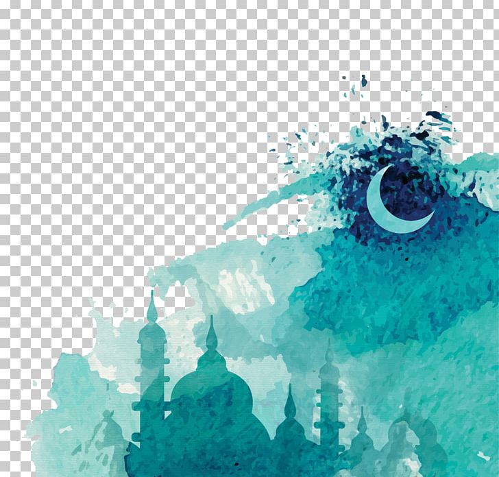 Ramadan Watercolor Painting Drawing Islam PNG, Clipart, Aqua, Art, Blue, Color, Computer Wallpaper Free PNG Download